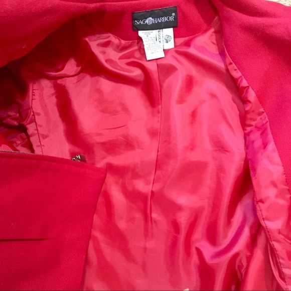 Vintage 90's Y2K Red Wool Zip Front Jacket Maxi Skirt Set 8 - Picture 10 of 10